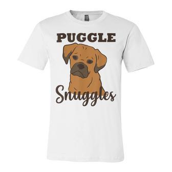 Puggle Dog Snuggles Funny Cute Pug Beagle Mom Dad Unisex Jersey Short Sleeve Crewneck Tshirt | Favorety DE