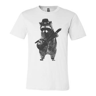 Raccoon Wielding Ukulele Unisex Jersey Short Sleeve Crewneck Tshirt | Favorety