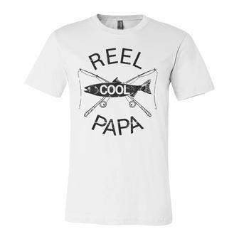 Reel Cool Papa Fathers Day Fishing Grandpa Dad Jersey T-Shirt | Mazezy