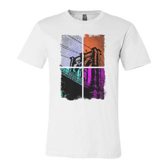 Retro Brooklyn Bridge Nyc Vintage Distressed Jersey T-Shirt | Mazezy