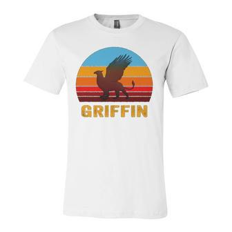Retro Vintage Style Sunset Griffin Legendary Creature Jersey T-Shirt | Mazezy