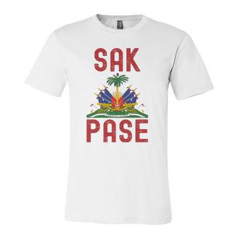 Sak Pase Haitian Flag Haitian Phrases Jersey T-Shirt | Mazezy