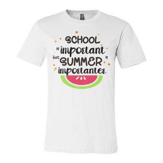 School Is Important But Summer Is Importanter Watermelon Design Unisex Jersey Short Sleeve Crewneck Tshirt | Favorety AU