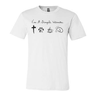 I Am A Simple Woman Jesus Dog Coffee Stethoscope Nurse Jersey T-Shirt | Mazezy