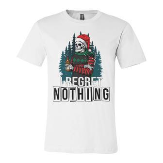 Skeleton Santa I Regret Nothing Christmas Unisex Jersey Short Sleeve Crewneck Tshirt | Favorety DE