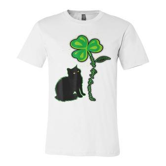 St Patricks Day Black Cat My Lucky Charm Unisex Jersey Short Sleeve Crewneck Tshirt | Favorety CA