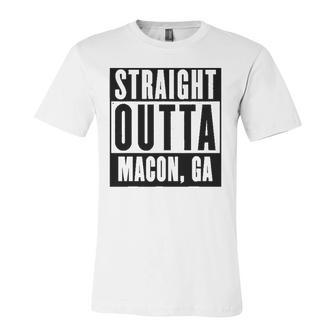 Straight Outta Georgiamacon Home Tee V Neck Jersey T-Shirt | Mazezy