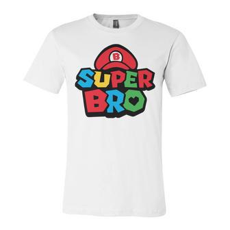 Super Bro Funny Brother Video Gaming Lover Gift Birthday Holiday By Mesa Cute Unisex Jersey Short Sleeve Crewneck Tshirt | Favorety DE