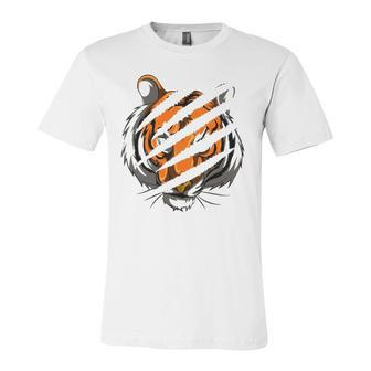Tiger Stripes Zoo Animal Tiger Jersey T-Shirt | Mazezy