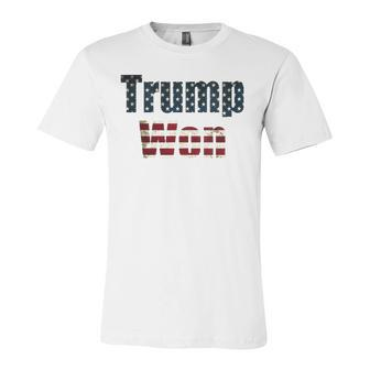 Trump Won Fourth Of July Flag 2024 V-Neck Jersey T-Shirt | Mazezy