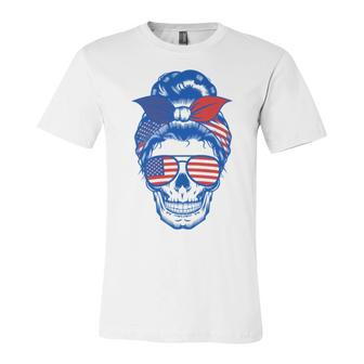 Ultra Maga Red White Blue Skull Unisex Jersey Short Sleeve Crewneck Tshirt - Monsterry UK