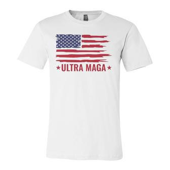 Ultra Mega Patriotic Trump Republicans American Flag Jersey T-Shirt | Mazezy