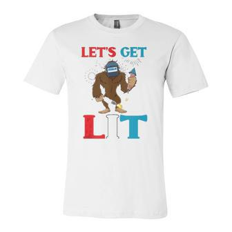 Welders 4Th Of July Bigfoot Sasquatch Welding Jersey T-Shirt | Mazezy