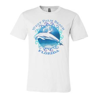 West Palm Beach Florida Vacation Souvenir Dolphin Jersey T-Shirt | Mazezy