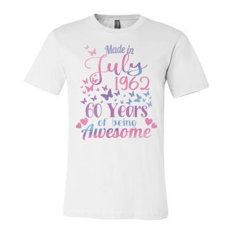 Womens 60Th Birthday July 1962 For Women Her 60 Years Old Awesome Unisex Jersey Short Sleeve Crewneck Tshirt - Seseable