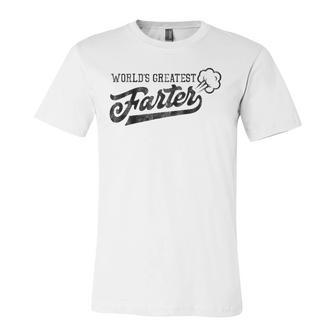 Worlds Greatest Farter Fart Dad Joke Fathers Day Jersey T-Shirt | Mazezy