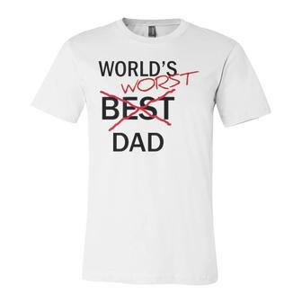 Worlds Worst Dad Fathers Day Gag Jersey T-Shirt | Mazezy