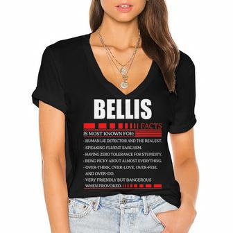 Bellis Fact Fact T Shirt Bellis Shirt For Bellis Fact Women's Jersey Short Sleeve Deep V-Neck Tshirt - Seseable