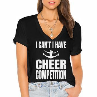 Cheer Competition Cheerleading Cheerleader Stuff V2 Women's Jersey Short Sleeve Deep V-Neck Tshirt - Seseable