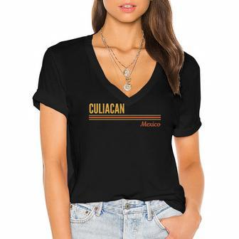 Culiacan Mexico City Of Culiacan Women's Jersey Short Sleeve Deep V-Neck Tshirt | Mazezy
