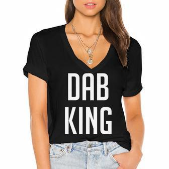 Dab King Dab Dab Dab Women's Jersey Short Sleeve Deep V-Neck Tshirt | Mazezy
