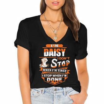 Daisy Name Gift Im Daisy Women's Jersey Short Sleeve Deep V-Neck Tshirt - Seseable