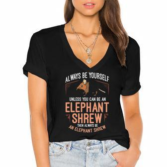 Elephant Shrew Gift Sengi Cute Jumping Mouse Women's Jersey Short Sleeve Deep V-Neck Tshirt | Mazezy