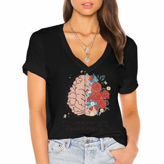 Embrace Neurodiversity Funny V3 Women's Jersey Short Sleeve Deep V-Neck Tshirt | Favorety CA