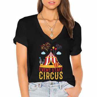 Even Staff Circus Women's Jersey Short Sleeve Deep V-Neck Tshirt | Favorety AU