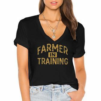 Farm Gift Farming Lover Future Farmer V2 Women's Jersey Short Sleeve Deep V-Neck Tshirt | Mazezy