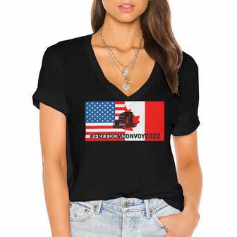 Freedom Convoy V2 Women's Jersey Short Sleeve Deep V-Neck Tshirt | Favorety UK