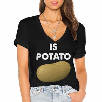 Funny Potato Women's Jersey Short Sleeve Deep V-Neck Tshirt | Favorety DE