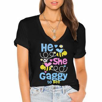 Gaggy Grandma Gift He Or She Gaggy To Bee Women's Jersey Short Sleeve Deep V-Neck Tshirt - Seseable