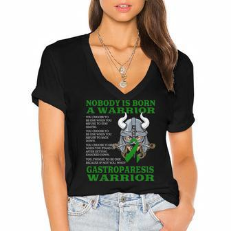 Gastroparesis Awareness Gastroparesis Warrior Women's Jersey Short Sleeve Deep V-Neck Tshirt | Mazezy DE