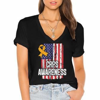 Gift For Algodystrophy Patients Rsd Awareness Women's Jersey Short Sleeve Deep V-Neck Tshirt | Mazezy