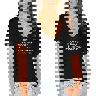 Go Away Im Reading Funny Reading Book Lover Women's Jersey Short Sleeve Deep V-Neck Tshirt | Mazezy