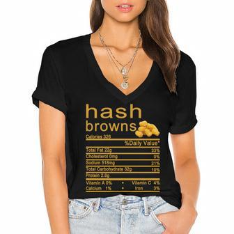 Hash Browns Women's Jersey Short Sleeve Deep V-Neck Tshirt - Monsterry DE
