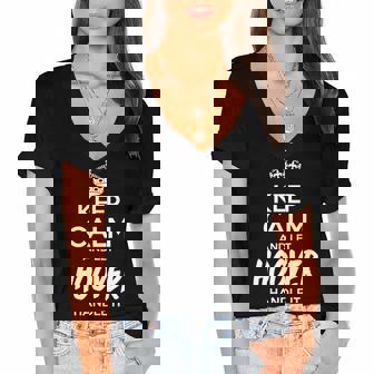 Hoover Name Gift Keep Calm And Let Hoover Handle It Women's Jersey Short Sleeve Deep V-Neck Tshirt | Seseable FR