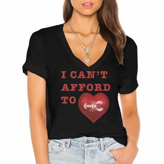 I Cant Afford To Love Lobster Women's Jersey Short Sleeve Deep V-Neck Tshirt | Mazezy