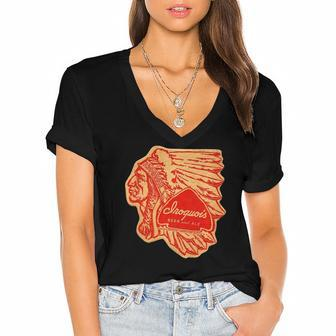 Iroquois Beer And Ale For Home Brewer Women's Jersey Short Sleeve Deep V-Neck Tshirt | Mazezy