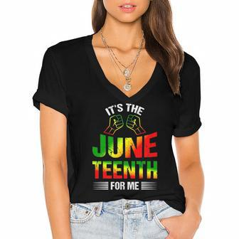 Its The Juneteenth For Me Free-Ish Since 1865 Independence Women's Jersey Short Sleeve Deep V-Neck Tshirt | Mazezy