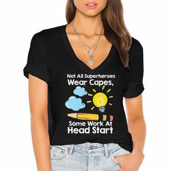 Kindergarten Teacher Childcare Provider Teaching Women's Jersey Short Sleeve Deep V-Neck Tshirt | Mazezy