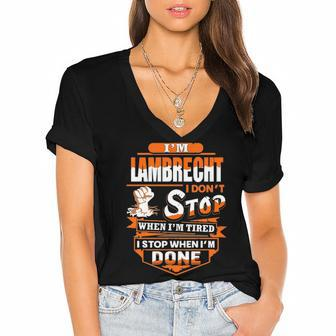 Lambrecht Name Gift Im Lambrecht Women's Jersey Short Sleeve Deep V-Neck Tshirt - Seseable