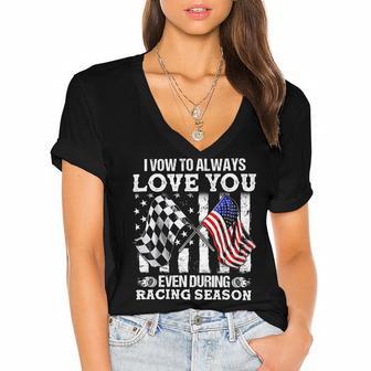 Love You During Racing Season Women's Jersey Short Sleeve Deep V-Neck Tshirt | Favorety UK