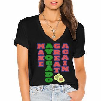 Make Avocado Great Again Women's Jersey Short Sleeve Deep V-Neck Tshirt | Favorety CA