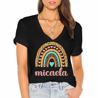 Micaela Micaela Name Birthday Shirt 26 Shirt Women's Jersey Short Sleeve Deep V-Neck Tshirt | Favorety UK