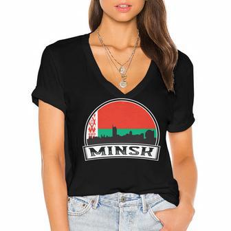 Minsk 754 Trending Shirt Women's Jersey Short Sleeve Deep V-Neck Tshirt | Favorety UK