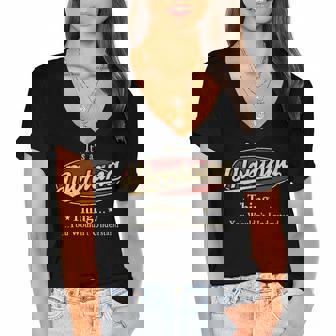 Montana Shirt Personalized Name Gifts T Shirt Name Print T Shirts Shirts With Name Montana Women's Jersey Short Sleeve Deep V-Neck Tshirt | Seseable CA