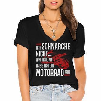 Motorcycle Racing Machines Motif With 485 Shirt Women's Jersey Short Sleeve Deep V-Neck Tshirt | Favorety UK