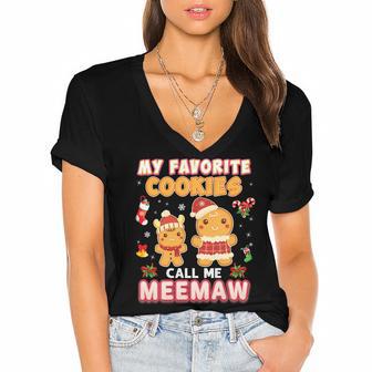 My Favorite Cookies Call Me Meemaw 882 Shirt Women's Jersey Short Sleeve Deep V-Neck Tshirt | Favorety AU